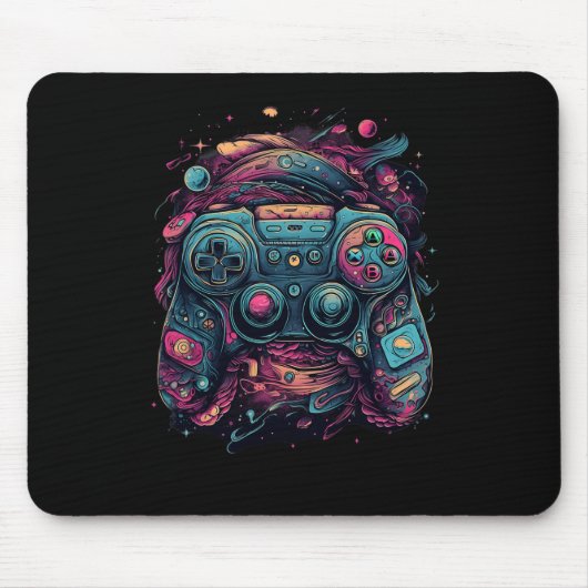 Controller Gaming Rave Gamer Nerd Abstracte PC Gam Muismat (Voorkant)