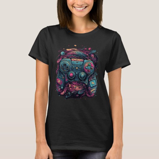 Controller Gaming Rave Gamer Nerd Abstracte PC Gam T-shirt (Voorkant)