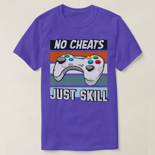 Controller Gaming Vaardigheid Geen Cheats T-shirt (Design voorkant)