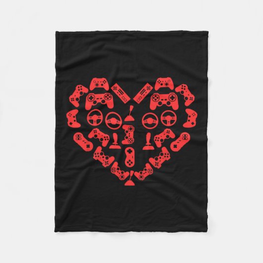 Controller Hart Valentijnsdag Cool Gaming Gamer Fleece Deken (Voorkant)