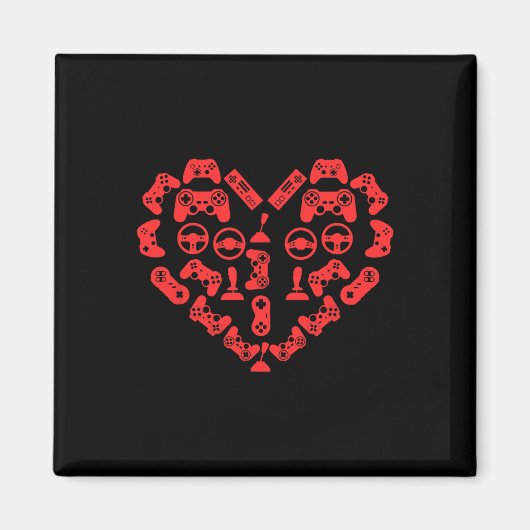 Controller Hart Valentijnsdag Cool Gaming Gamer Magneet (Voorkant)