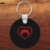 Controller Hart Valentijnsdag Cool Gaming Gamer Sleutelhanger (Voorkant)
