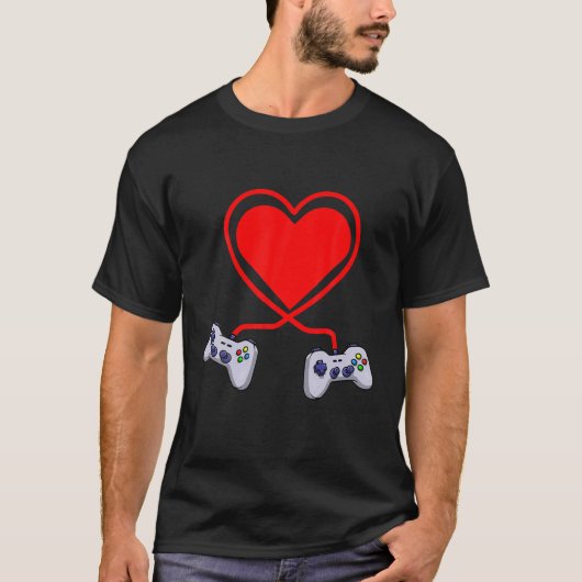 Controller hartvideo gamers Funny Valenines Day T-shirt (Voorkant)