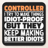 Controller Ik probeer dingen grappig te zeggen Kartonnen Onderzetters (Voorkant)