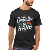 Controller in de hand, gamers shirten