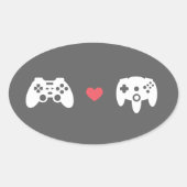 Controller Love Ovale Sticker (Voorkant)