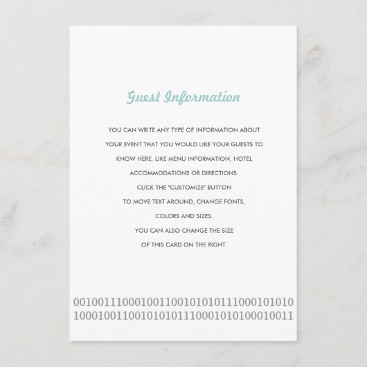 Controller Love Wedding Insert Informatiekaartje (Voorkant)