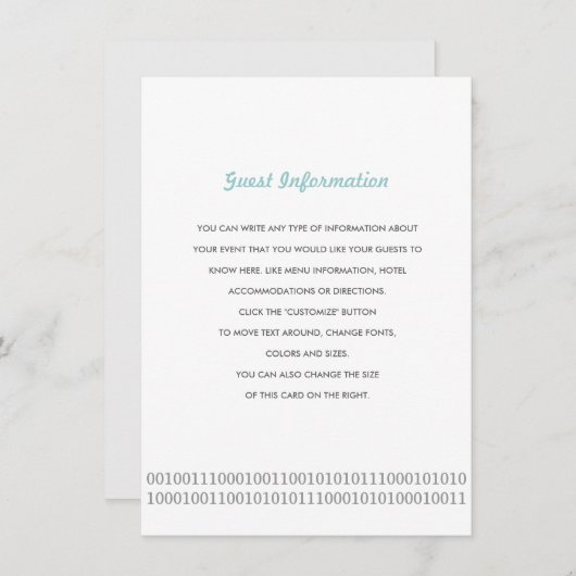 Controller Love Wedding Insert Informatiekaartje (Voorkant / Achterkant)