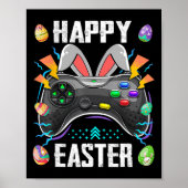 Controller Met Konijnenoren Grappig Pasen Videogam Poster (Voorkant)