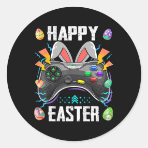 Controller Met Konijnenoren Grappig Pasen Videogam Ronde Sticker