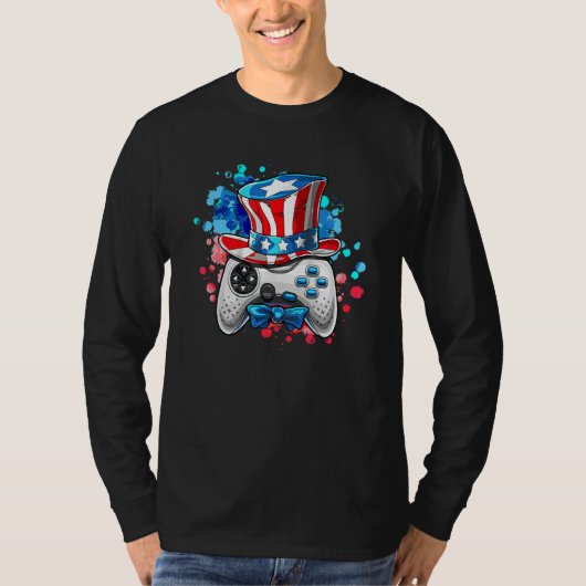 Controller oom Sam Game American 4 juli Boy T-shirt (Voorkant)