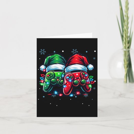 Controller Santa Hat Kerstmis Gaming X-mas Gamer Kaart (Voorkant)