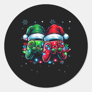 Controller Santa Hat Kerstmis Gaming X-mas Gamer Ronde Sticker