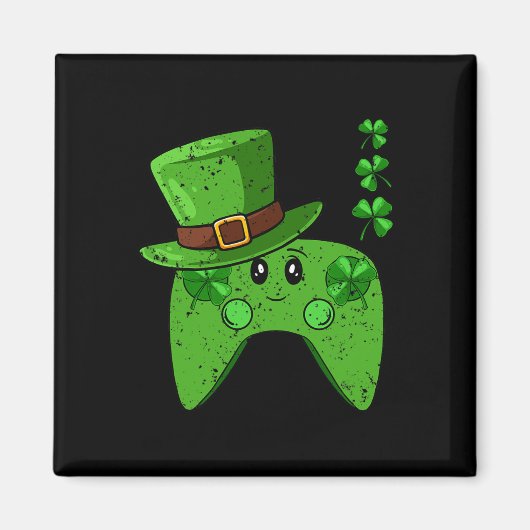Controller Shamrock St Patricks Day Gaming Gamer Magneet (Voorkant)