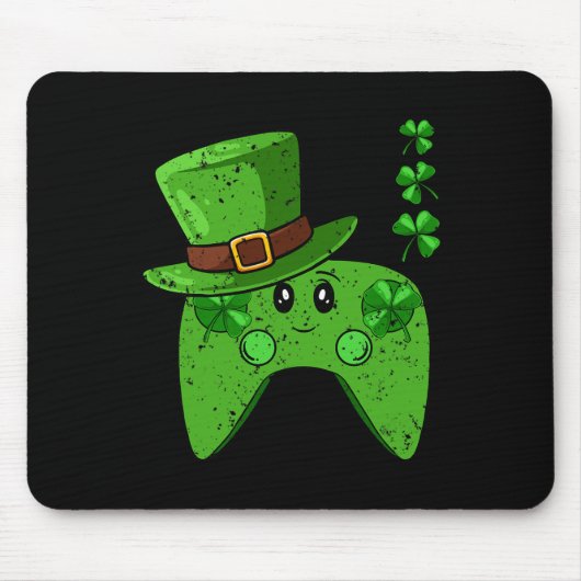 Controller Shamrock St Patricks Day Gaming Gamer Muismat (Voorkant)