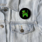 Controller Shamrock St Patricks Day Gaming Gamer Ronde Button 5,7 Cm (In situ)