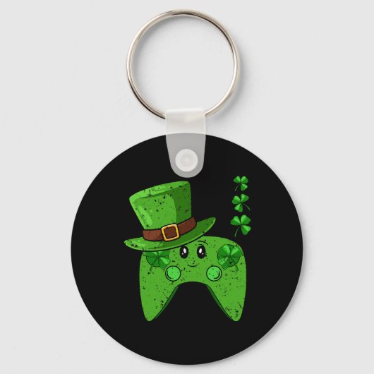 Controller Shamrock St Patricks Day Gaming Gamer Sleutelhanger (Voorkant)