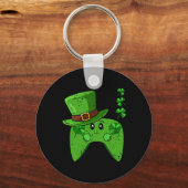Controller Shamrock St Patricks Day Gaming Gamer Sleutelhanger (Voorkant)