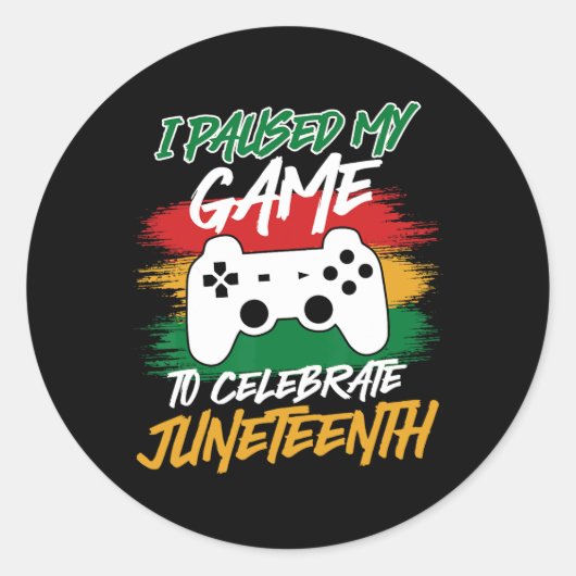 Controller Videogames Console Pauzeerde Mijn Game Ronde Sticker (Voorkant)