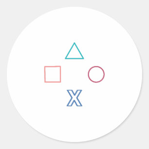 Controllerknoppen, Gift voor Gamer, Videogames, Ronde Sticker