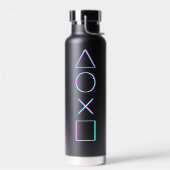 Controllerknoppen Neon Glitch Art Gamer Waterfles (Links)