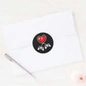 Controllers Hartvideo Gamer Valentijnsdag Ronde Sticker (Envelop)