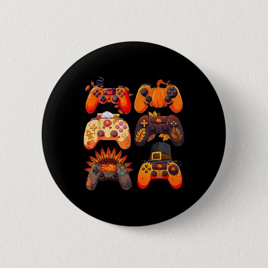 Controllers Herfst Gaming Video Game Turkije Thank Ronde Button 5,7 Cm (Voorkant)