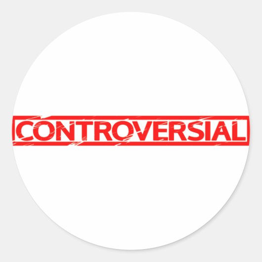 Controversiële stempel ronde sticker (Voorkant)