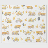 Contruction Birthday Wrapping Paper Cadeaupapier (Vlak)
