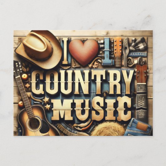 Contry music. briefkaart (Voorkant)