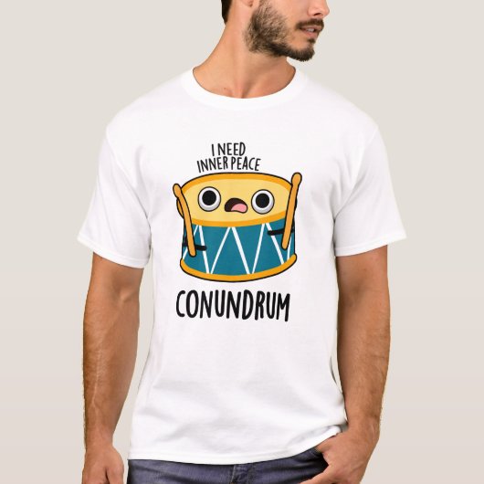 Conundrum Funny Drummer Drum Pun T-shirt (Voorkant)