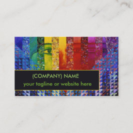Conundrum I, Abstract Rainbow Woman Goddess Face Visitekaartje