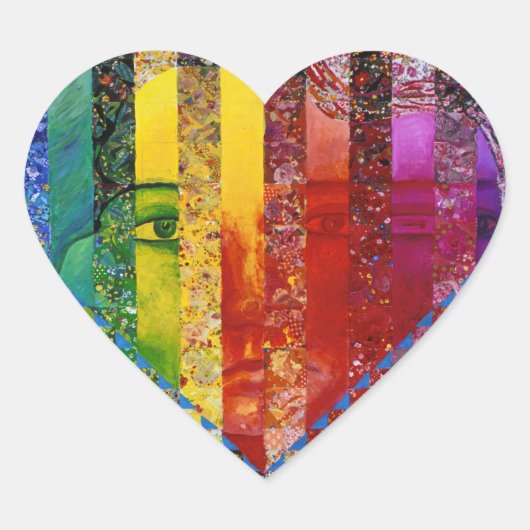 Conundrum I - Abstracte regenboog Vrouw Godin Hart Sticker (Voorkant)