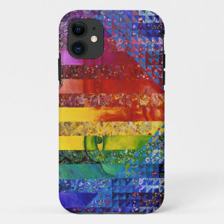 Conundrum I - Abstracte regenboogvrouw godin iPhone 11 Hoesje