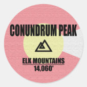 Conundrum Peak Ronde Sticker (Voorkant)
