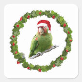 Conure kerst Wreath Vierkante Sticker (Voorkant)