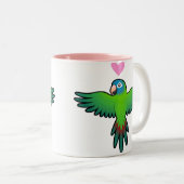 Conure / Loriket / Parrot Love Tweekleurige Koffiemok (Voorkant rechts)