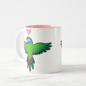 Conure / Loriket / Parrot Love Tweekleurige Koffiemok (Voorkant links)