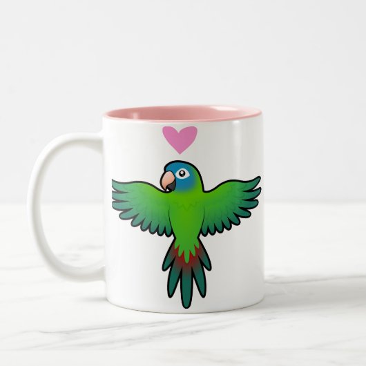 Conure / Loriket / Parrot Love Tweekleurige Koffiemok (Links)