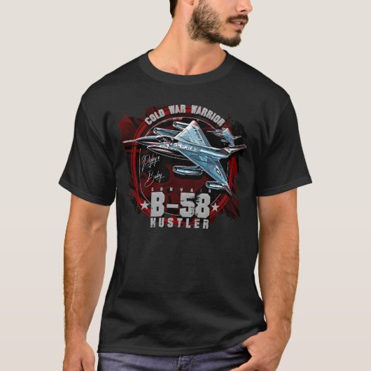 Convair B58 Hustler Fighterjet Vliegtuig T-shirt (Voorkant)