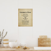 "Convenant of Love" LifePartners WeddingCertificat Poster (Keuken)