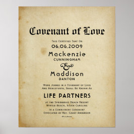 "Convenant of Love" LifePartners WeddingCertificat Poster