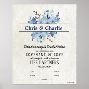 "Convenant of Love" LifePartners WeddingCertificat Poster