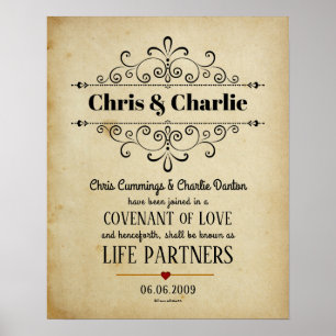 "Convenant of Love" LifePartners WeddingCertificat Poster