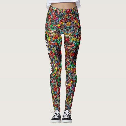 Convention Gaming Dice Comfortabele aangepaste Leg Leggings (Voorkant)