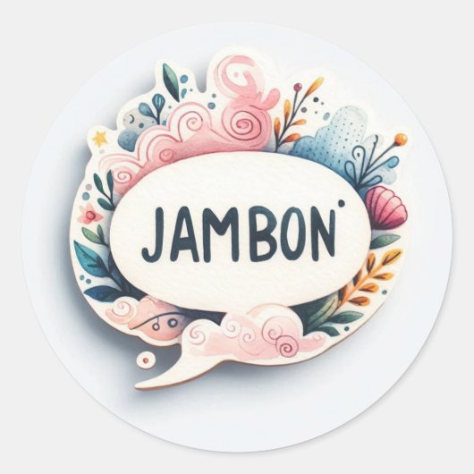 Conventionele ronde stickers (Jambon) (Voorkant)