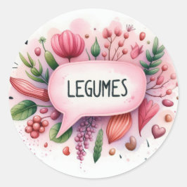 Conventionele ronde stickers (Legumes)