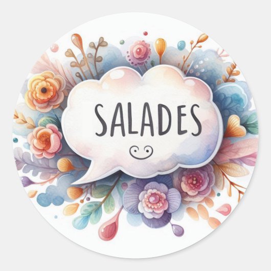 Conventionele ronde stickers (Salades) (Voorkant)