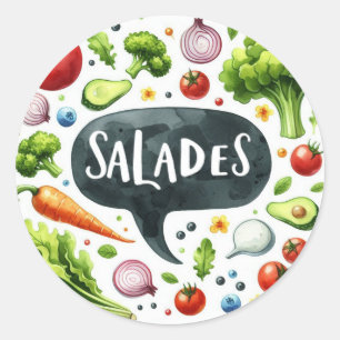 Conventionele ronde stickers (Salades)