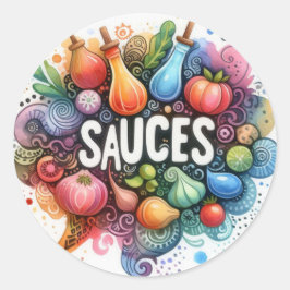 Conventionele ronde stickers (Sauces)